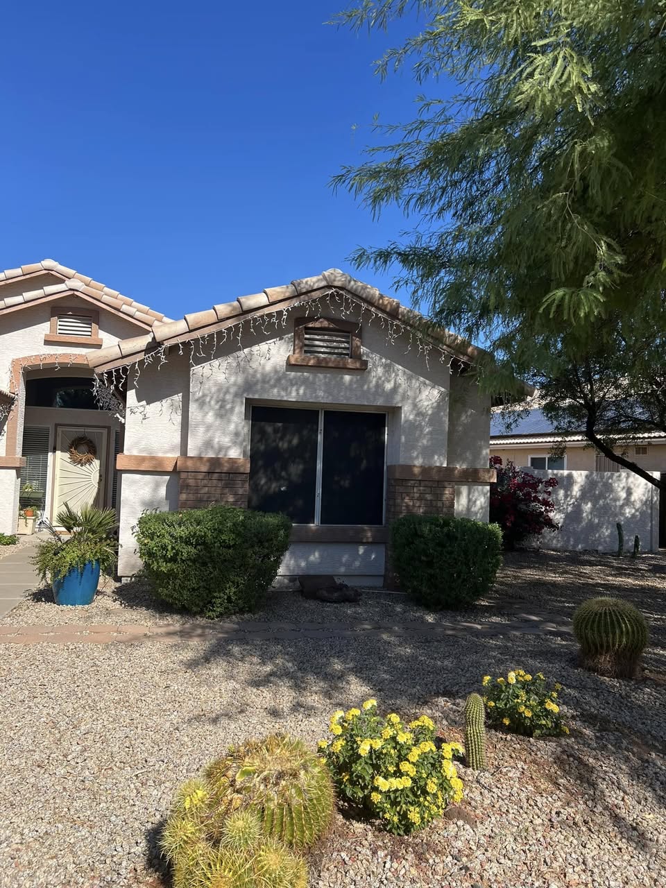 Arizona House — lights on tile roof